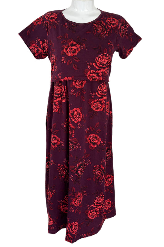 Wine Floral Maternity & Feeding maxi