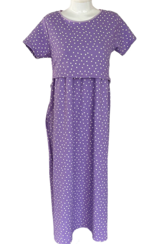 Lavendar Heart Maternity & Feeding maxi