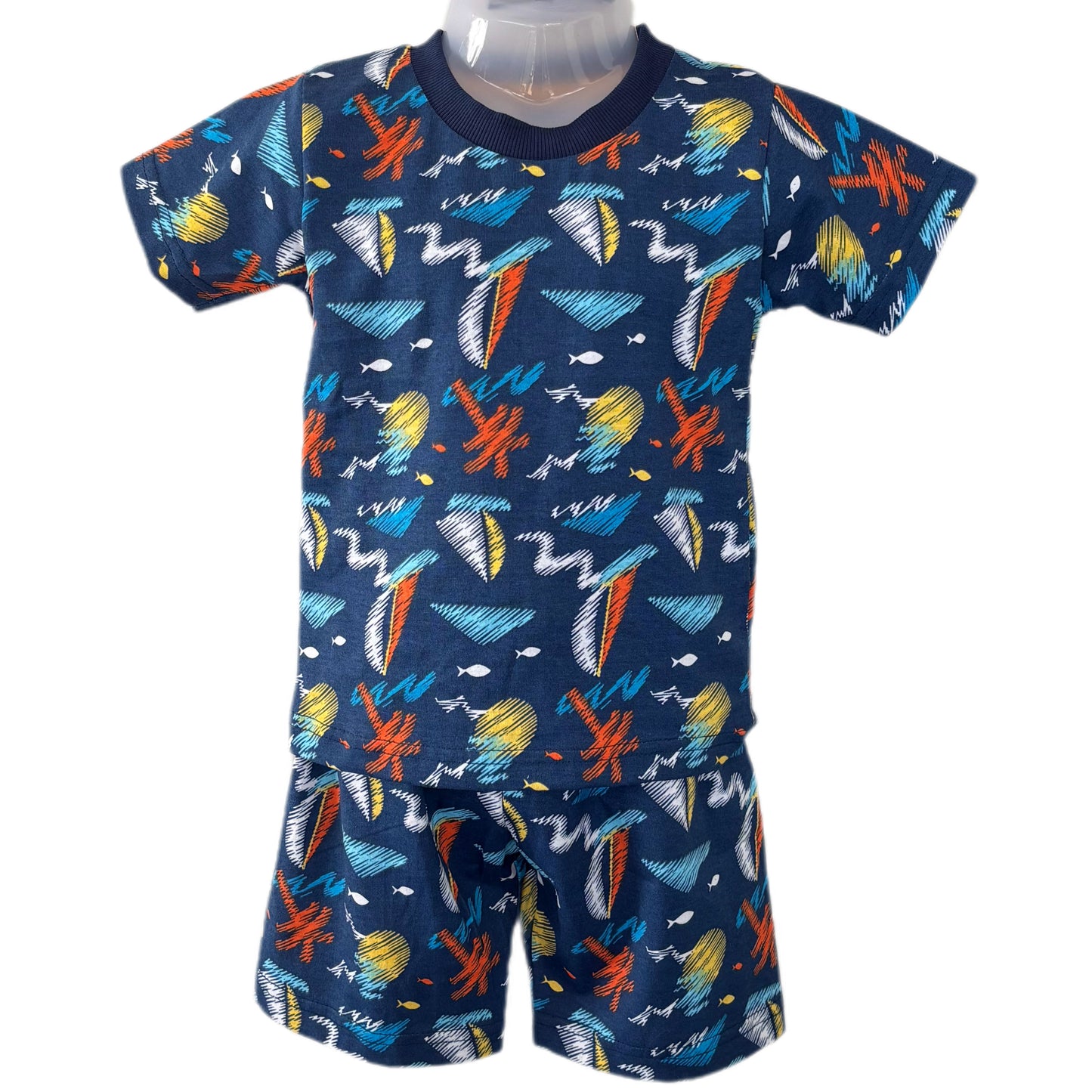 Navy Sea Tshirt & Shorts Coord set