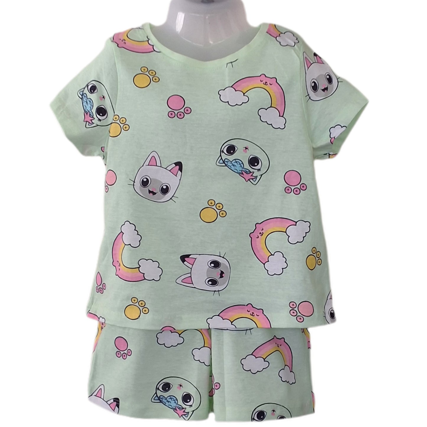 Pista green Tshirt Shorts Coord set