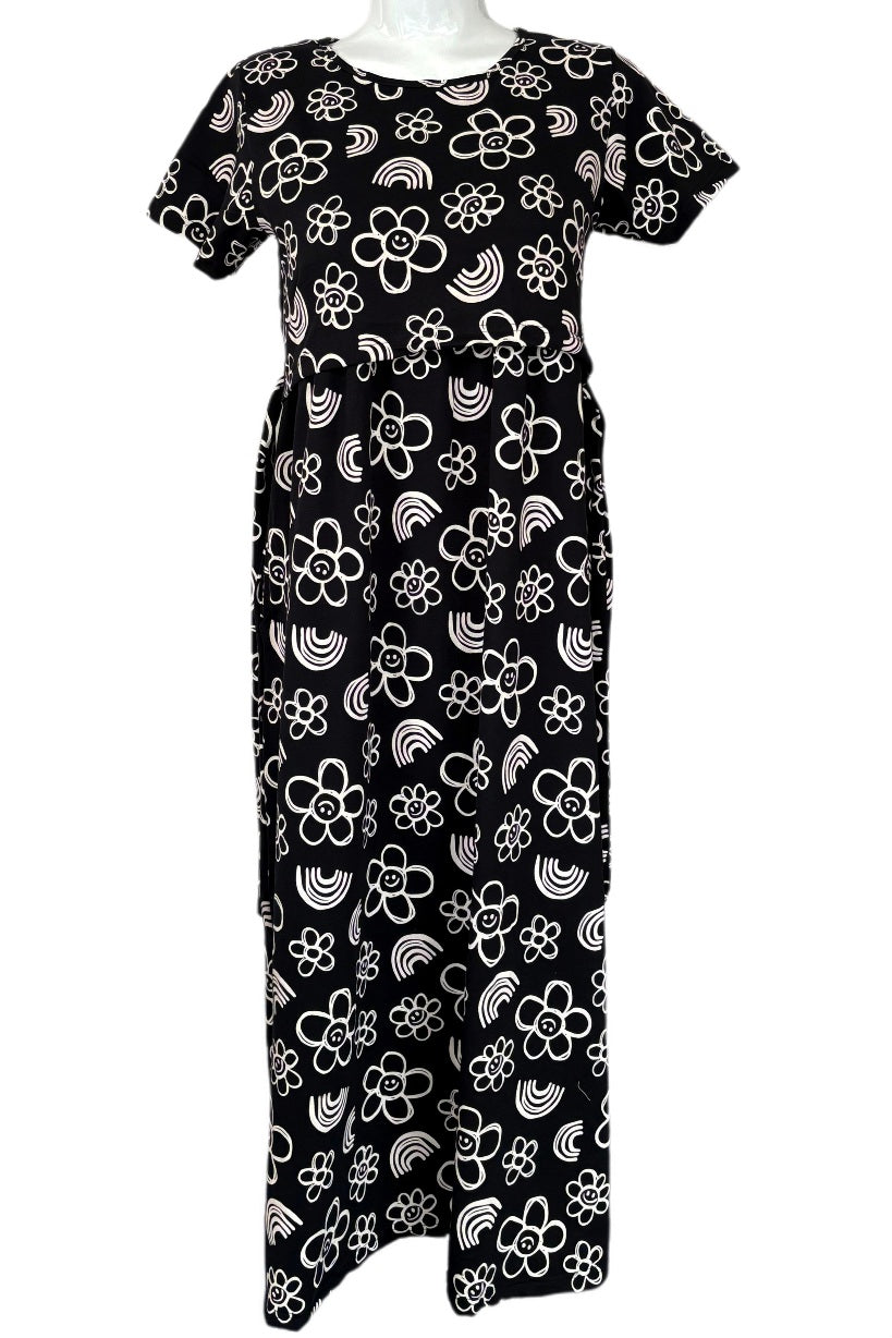 Black rainbow Maternity & Feeding maxi