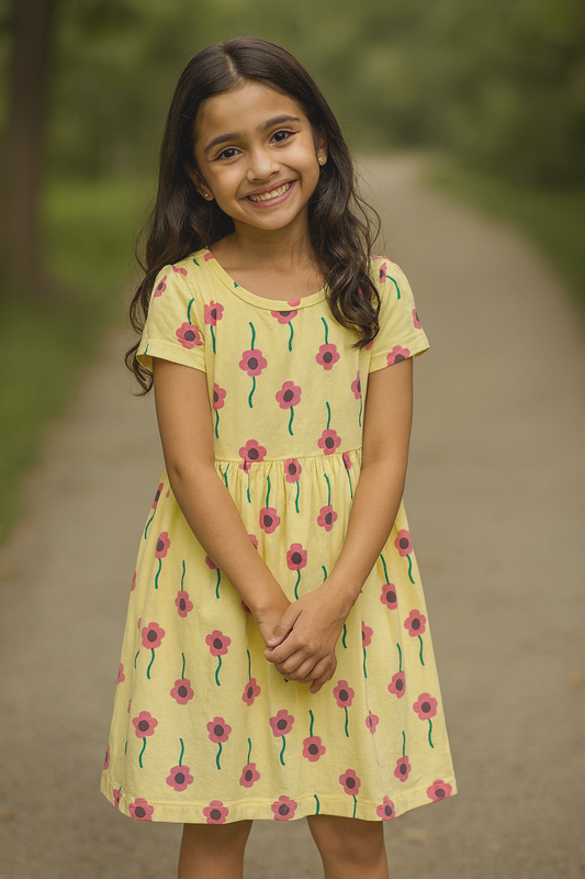 Light yellow casual frock