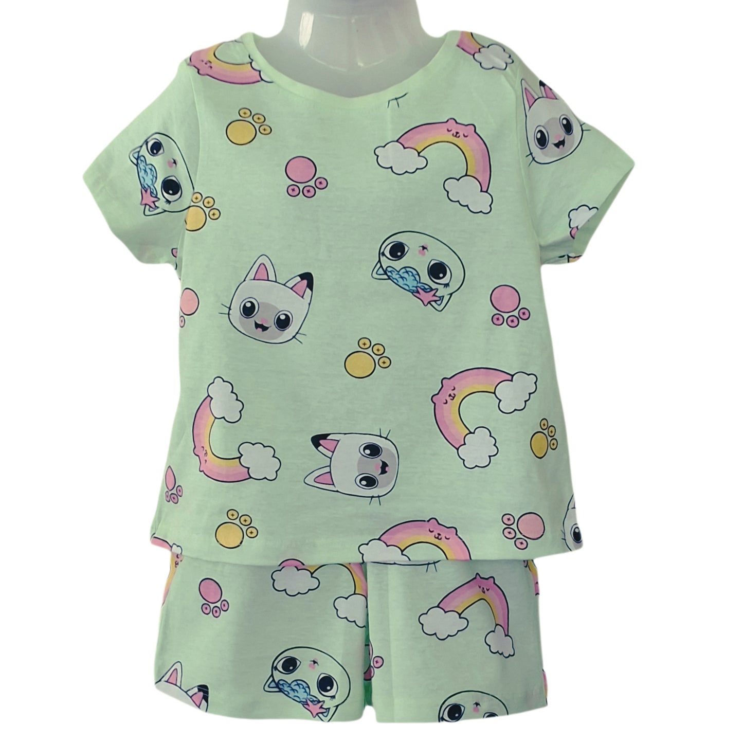 Pista green Tshirt Shorts Coord set