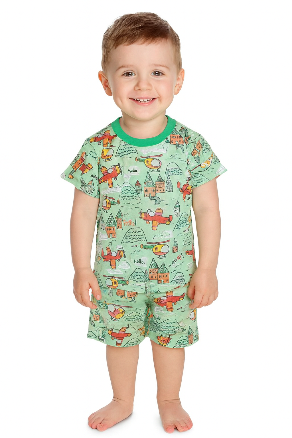 Green Tshirt & Shorts Coord set