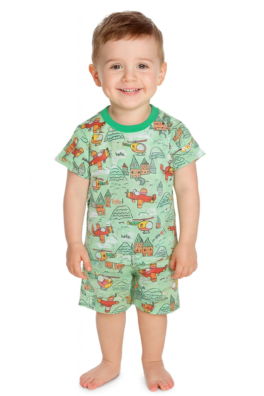 Green Tshirt & Shorts Coord set