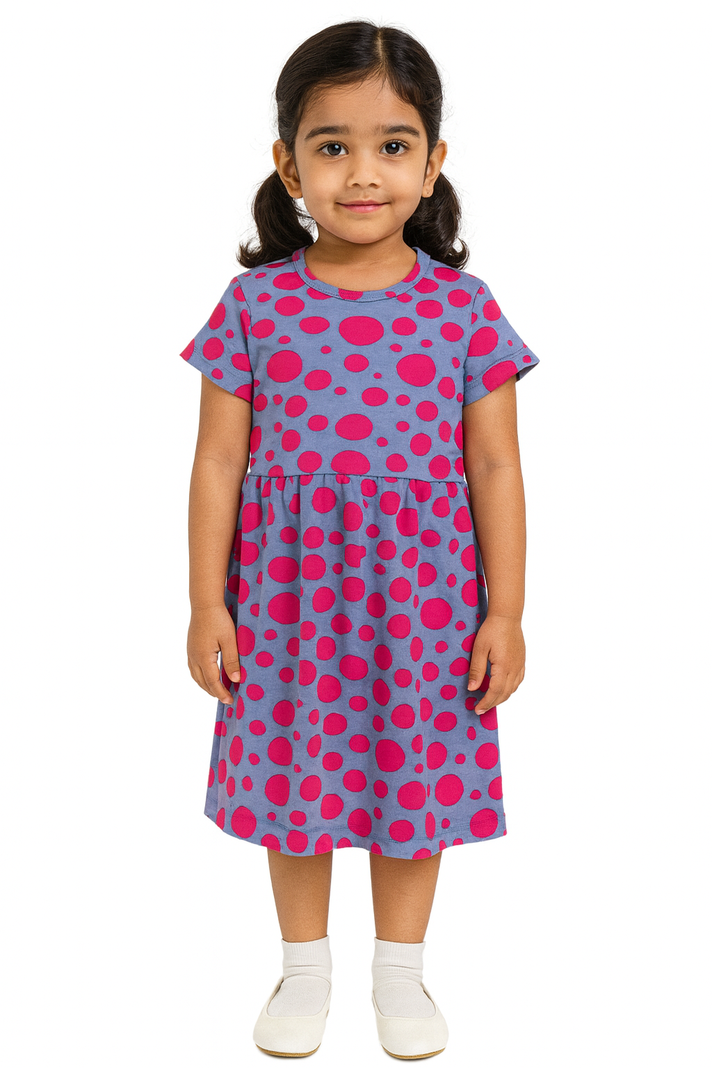 Pink dots casual Gown