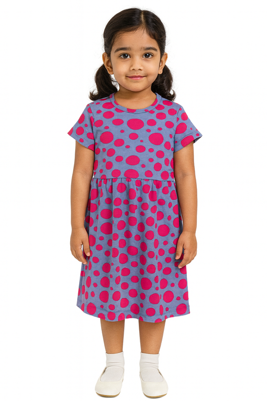 Pink dots casual Gown