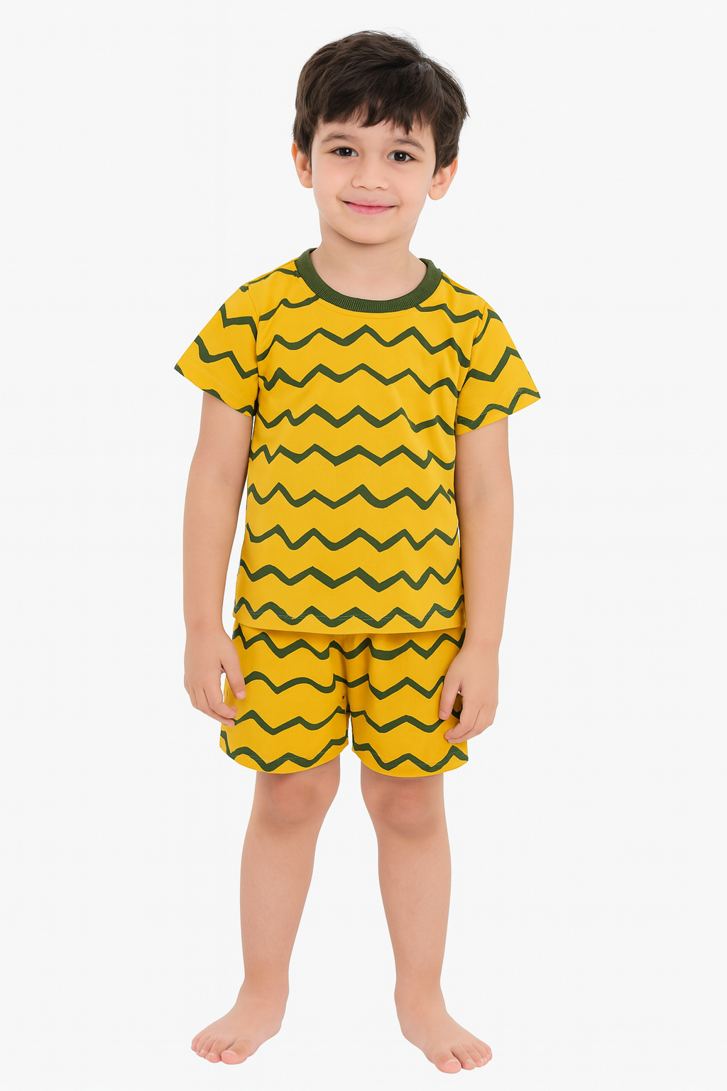 Yellow Tshirt & Shorts Coord set