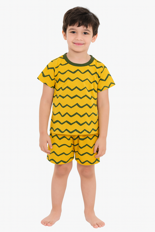 Yellow Tshirt & Shorts Coord set