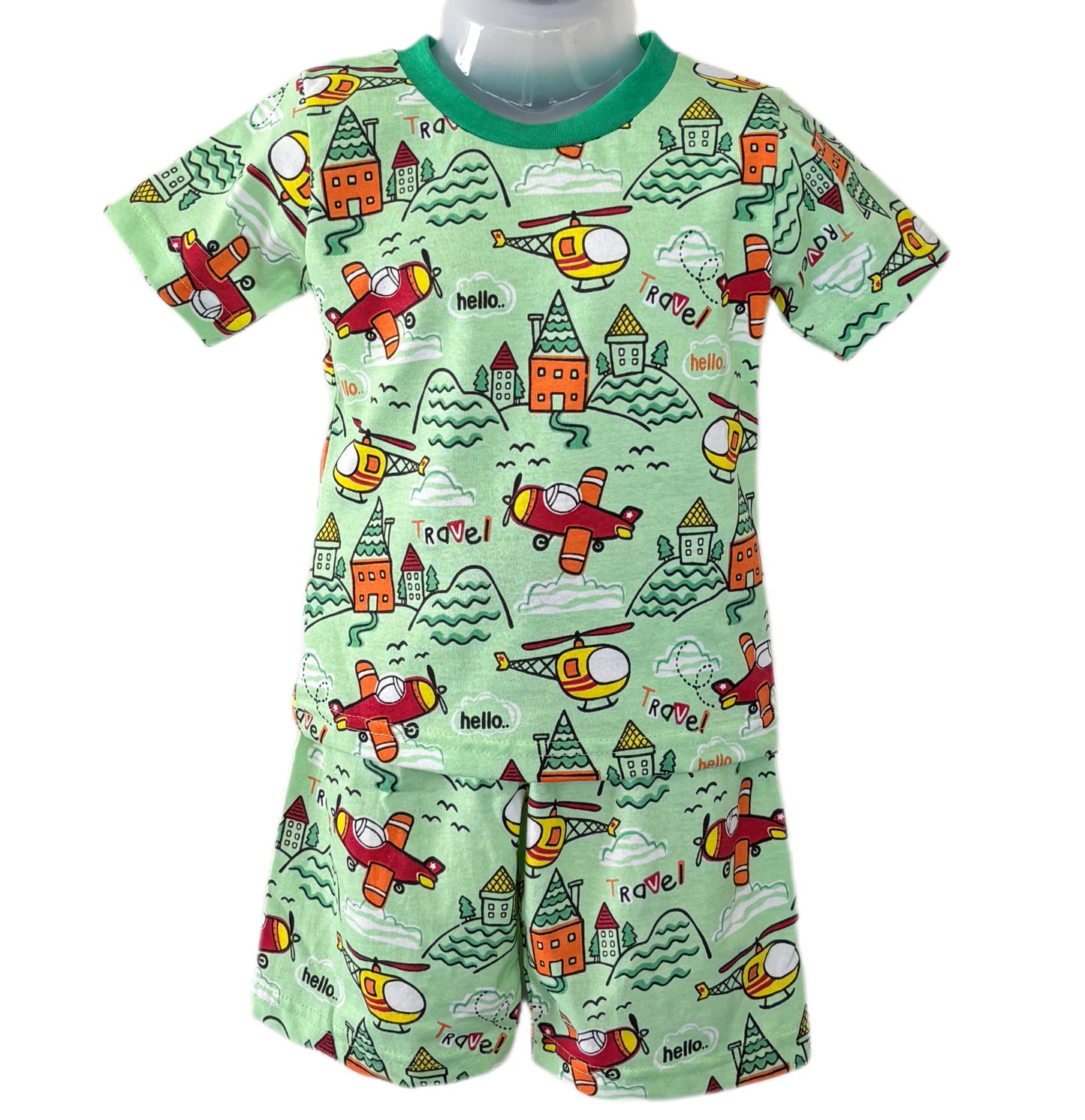 Green Tshirt & Shorts Coord set