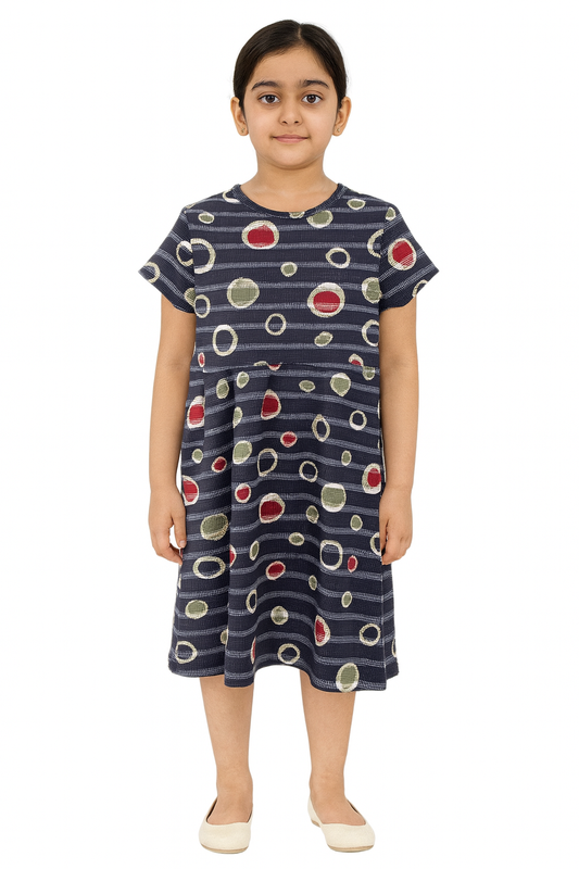 Navy pebbles casual Gown