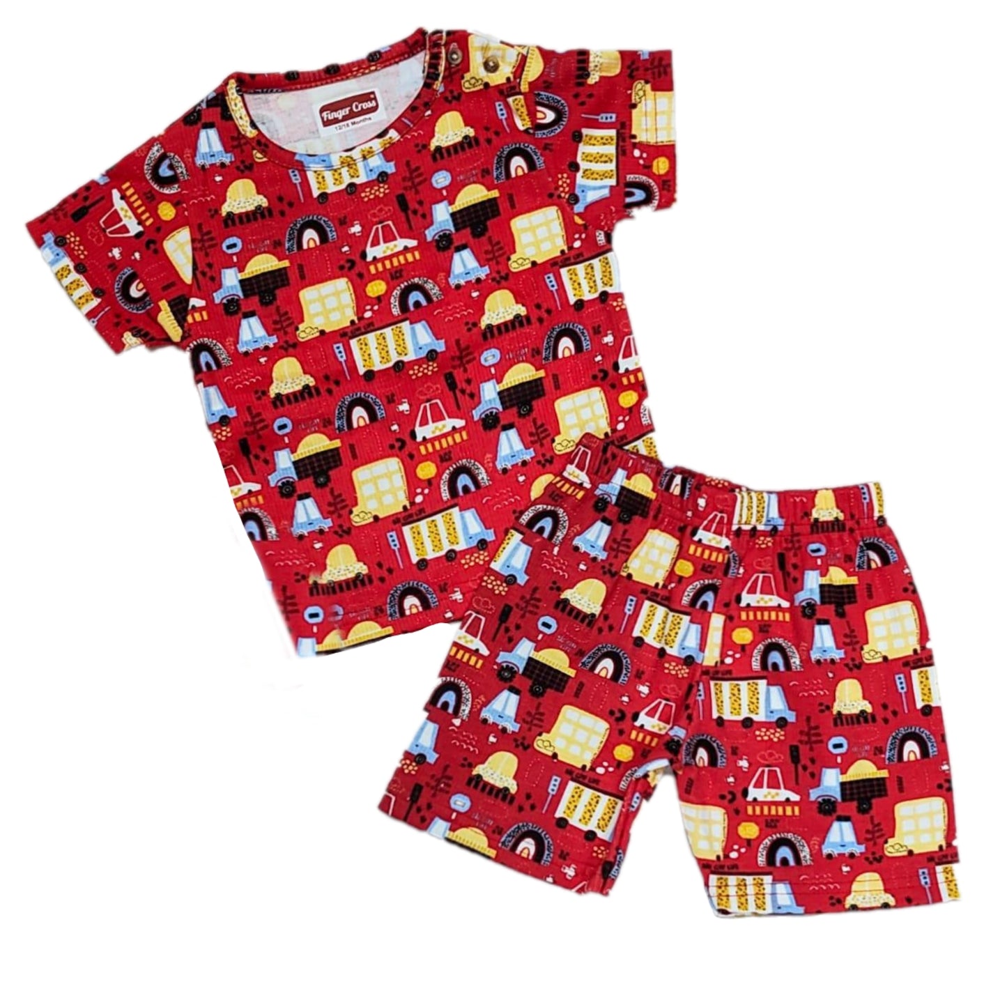 Red Tshirt Shorts Coord set