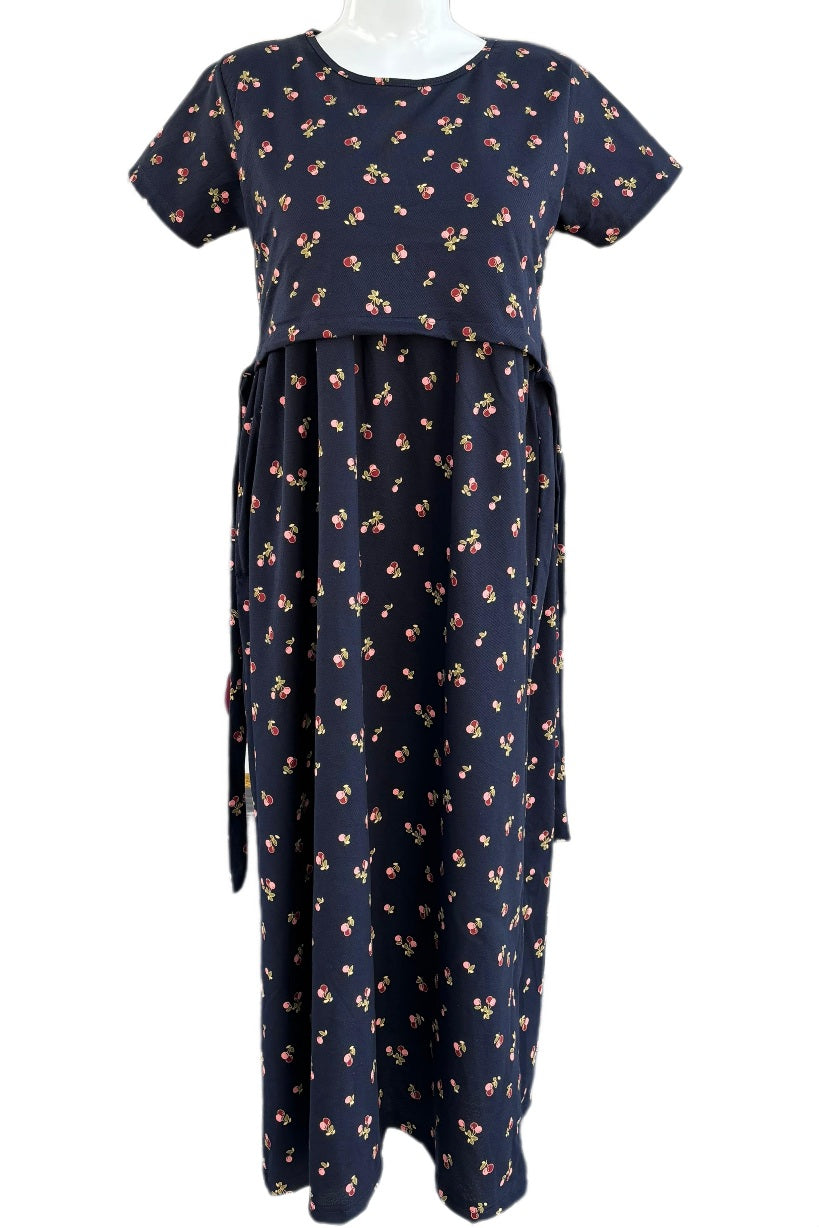 Navy plum Maternity & Feeding maxi