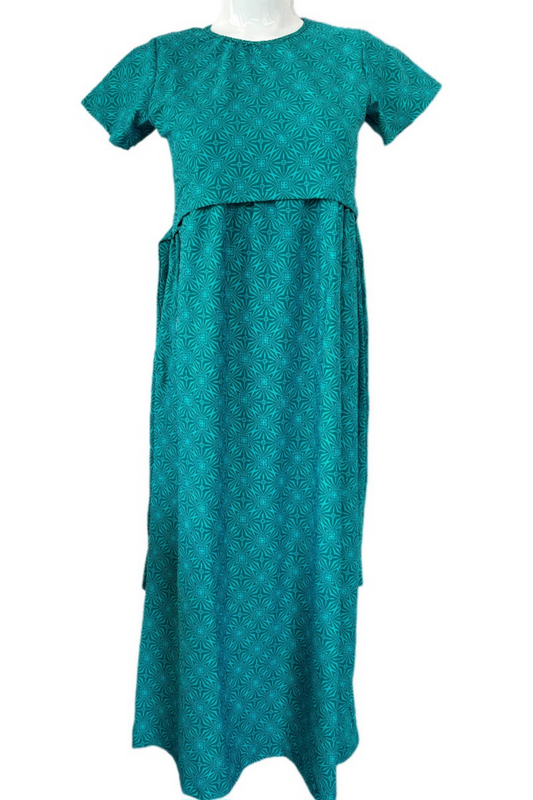 Teal green Maternity & Feeding maxi