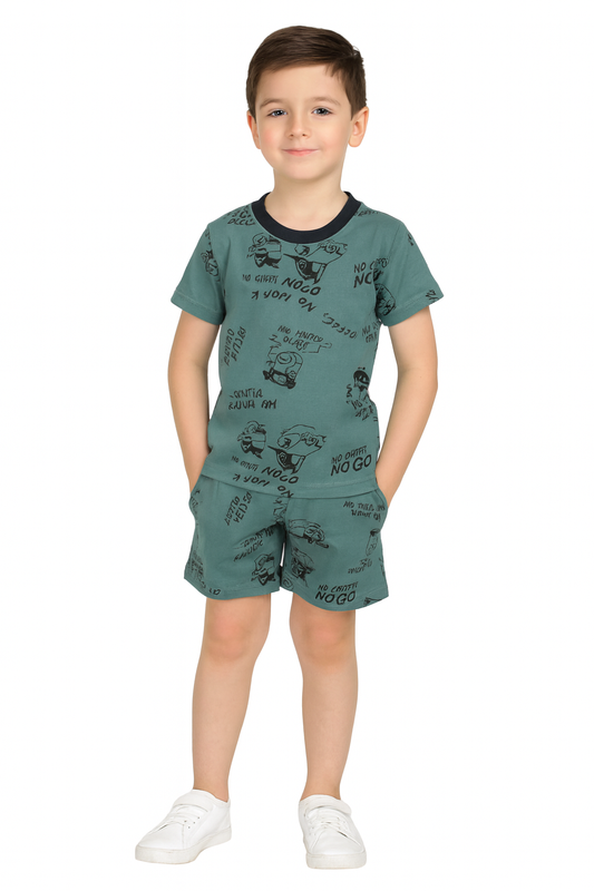 Green Minion Tshirt & Shorts Coord set