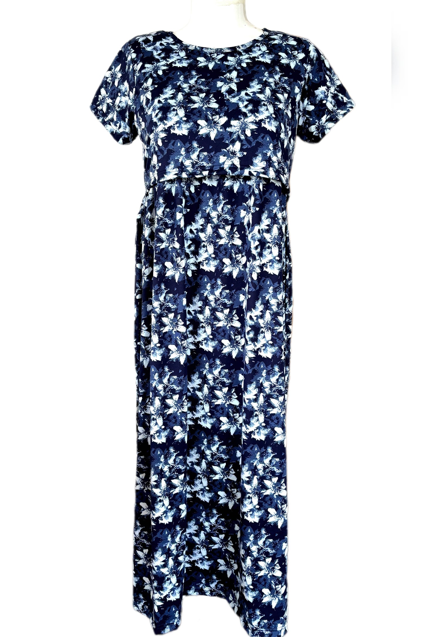 Navy Floral Maternity & Feeding maxi