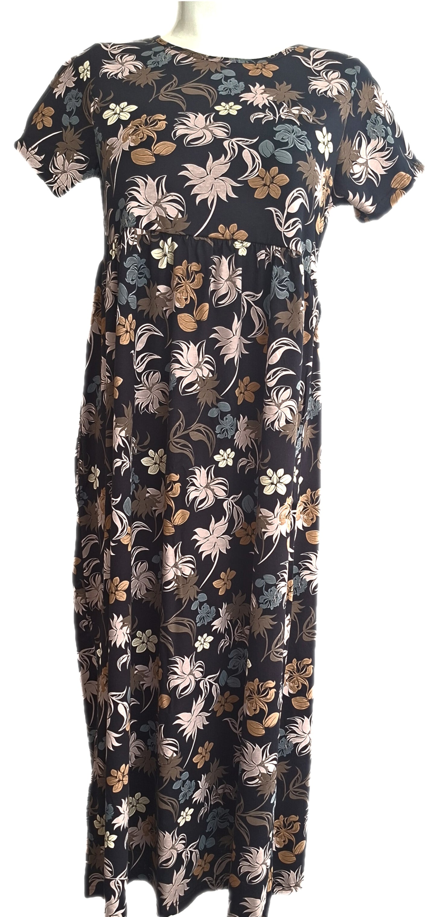 Black Flowers Casual maxi