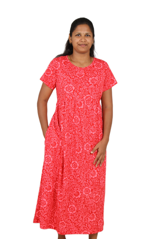 Red floral Casual maxi