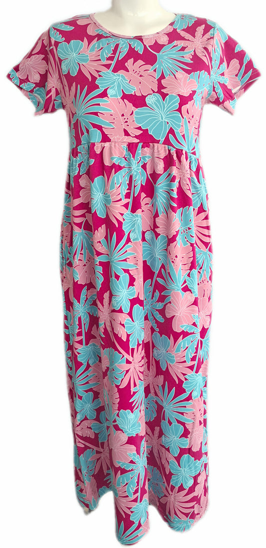 Pink Leaf Casual maxi