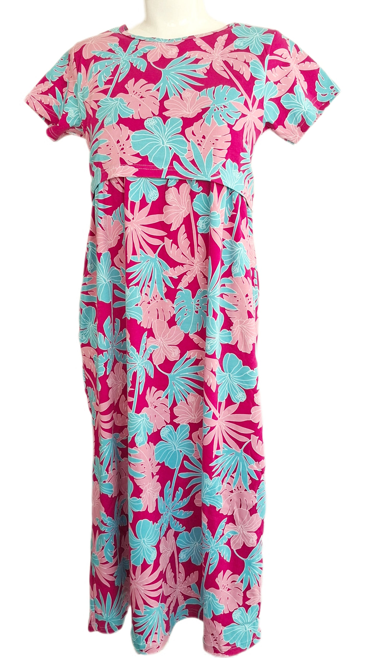 Pink leaf Maternity & Feeding maxi