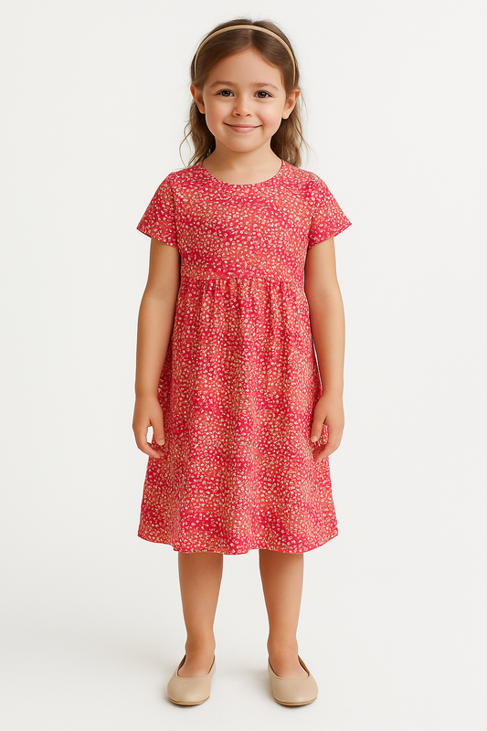 Peach floral casual Gown