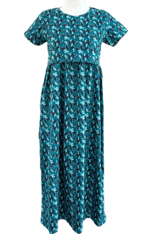 Green floral Maternity & Feeding maxi