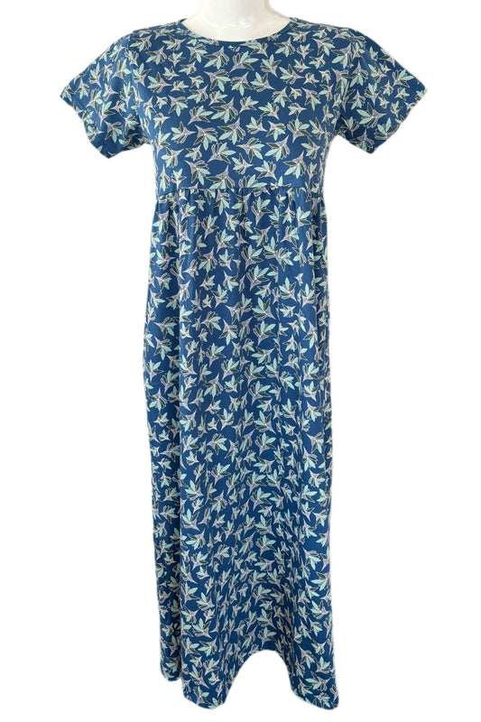 Denim blue leaves Casual maxi
