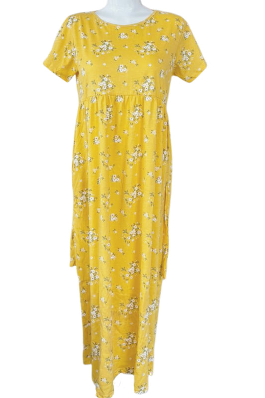 Yellow floral Casual maxi