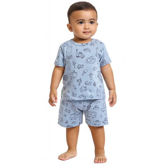 Vroom Tshirt Shorts Coord set