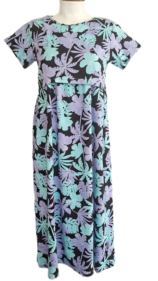 Black leaf Maternity & Feeding maxi