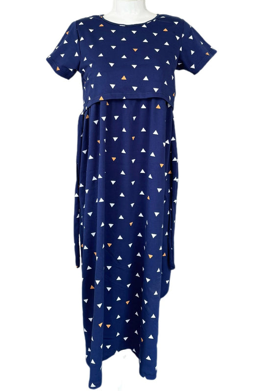 Navy triangle Maternity & Feeding maxi