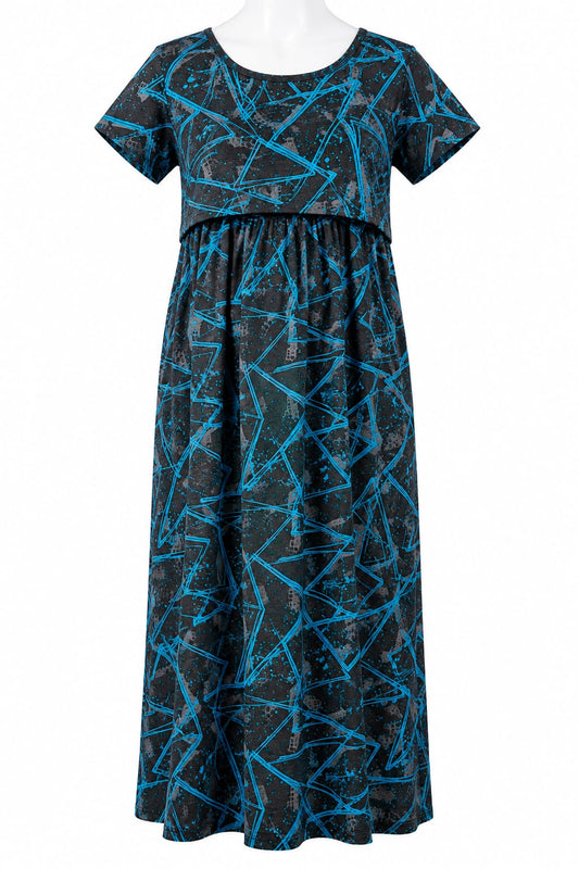 Black Retro Maternity & Feeding maxi