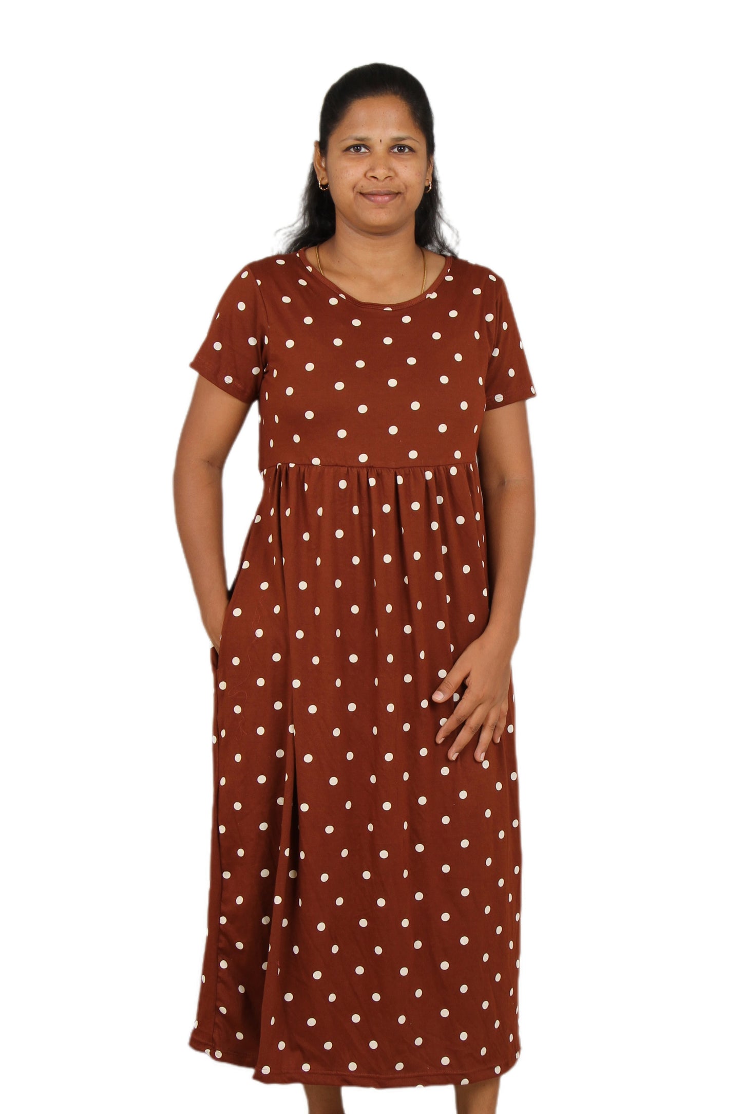 Brown dots Casual maxi