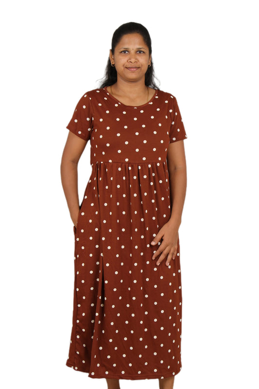 Brown dots Casual maxi