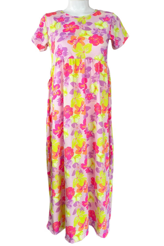 Pink floral Casual maxi