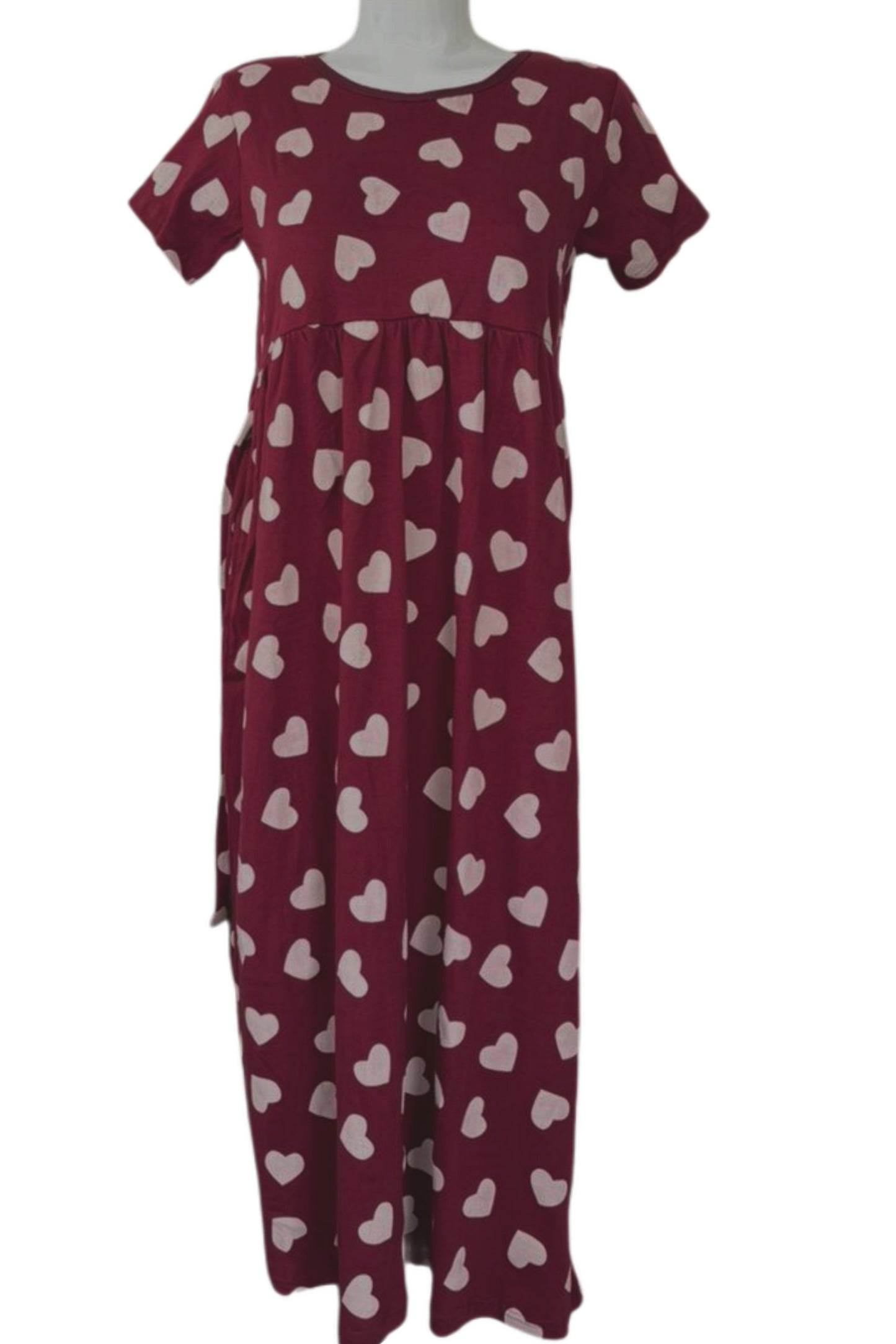 Maroon heart Casual maxi