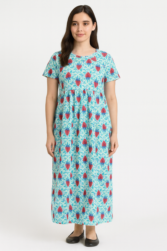 Green Strawberry casual maxi