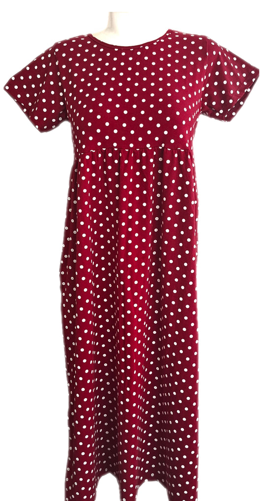 Maroon Dots Casual maxi