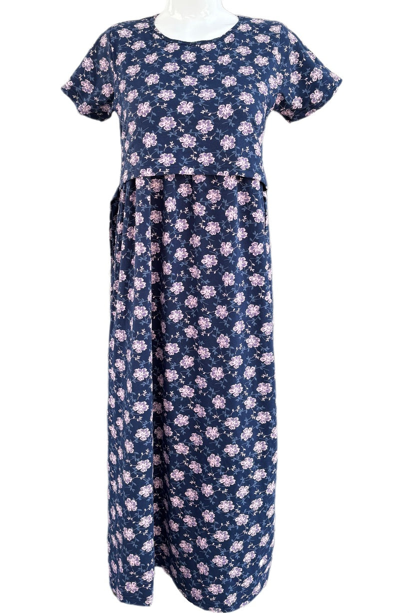 Blue floral Maternity & Feeding maxi