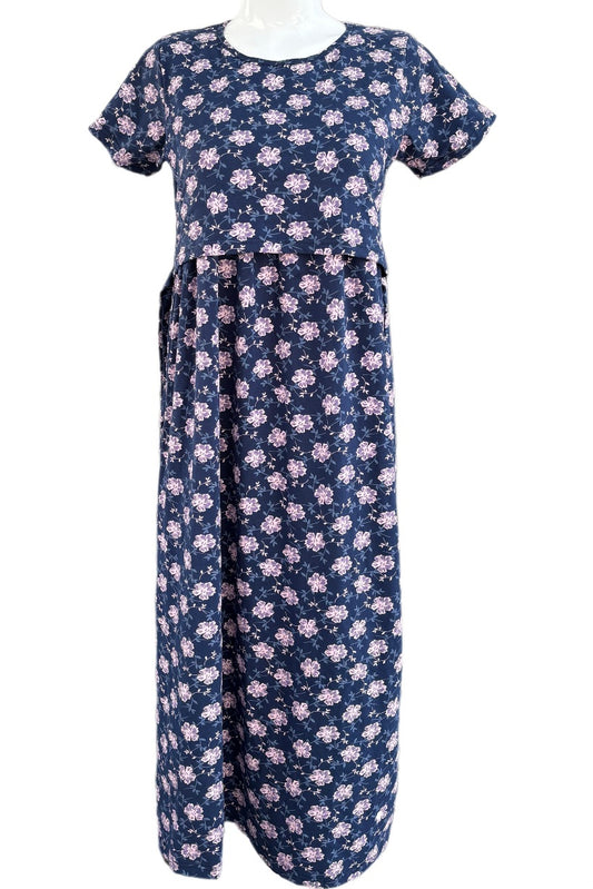 Blue floral Maternity & Feeding maxi