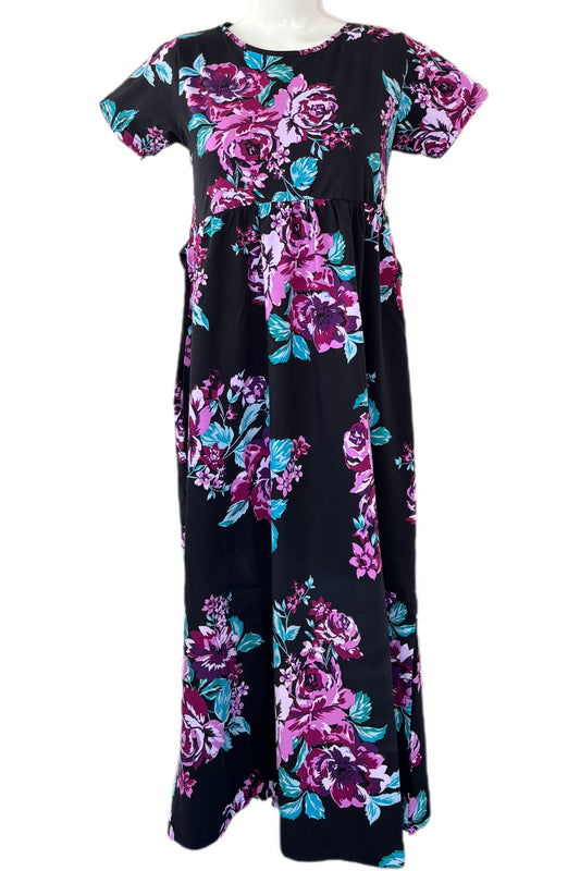 Black floral Casual maxi