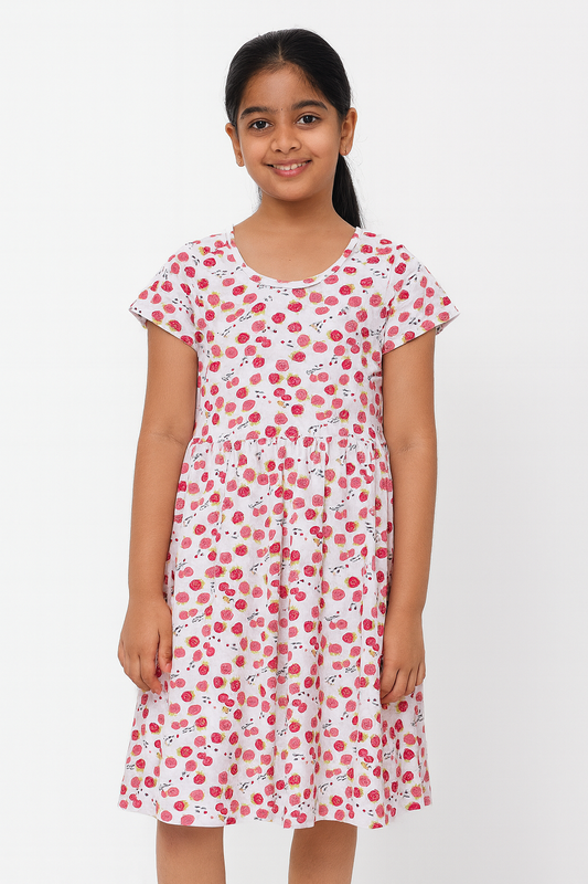 White Pink Casual gown