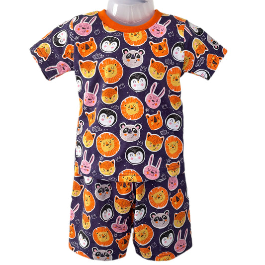 Blue Animals Tshirt & Shorts Coord set