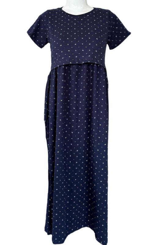 Navy letters Maternity & Feeding maxi