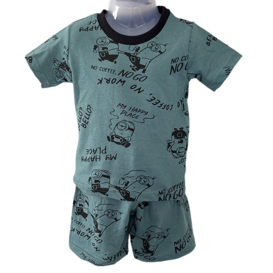 Green Minion Tshirt & Shorts Coord set