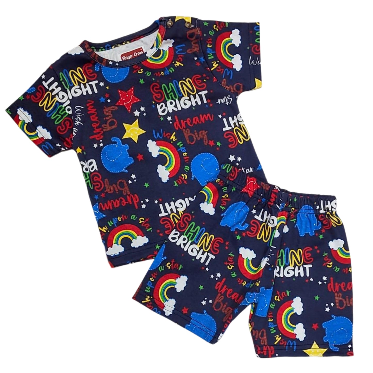Shine bright Tshirt Shorts Coord set
