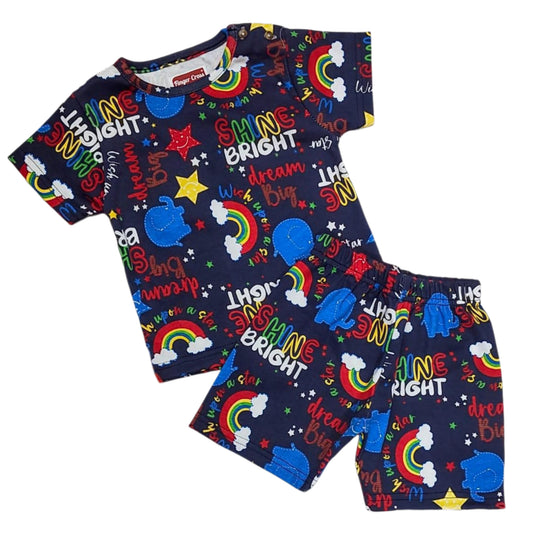 Shine bright Tshirt Shorts Coord set