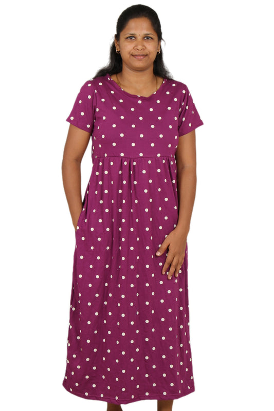 Purple dots Casual maxi