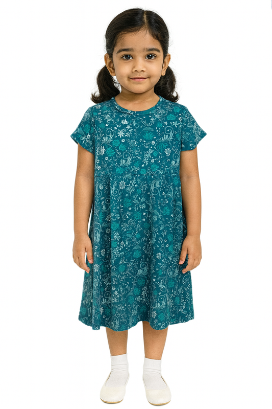 Green floral casual Gown